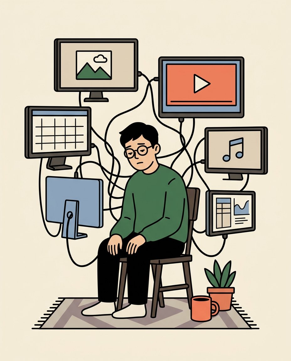 AI 도구 여러 개 오가다 지치셨다면, 창작을 '한 흐름'으로 만들어 보셔요 대표 이미지