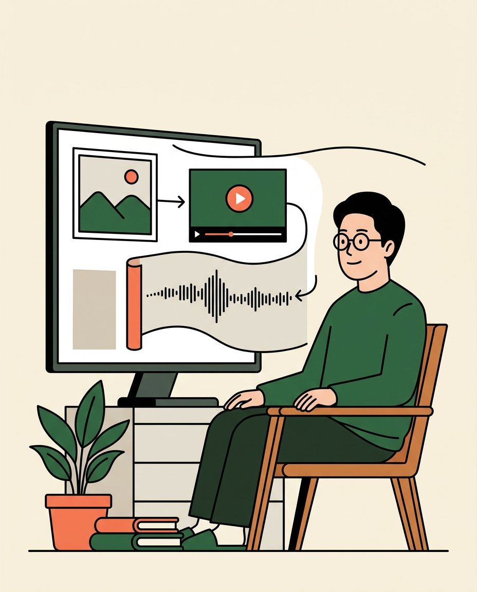 AI 도구 여러 개 오가다 지치셨다면, 창작을 '한 흐름'으로 만들어 보셔요 보조 이미지