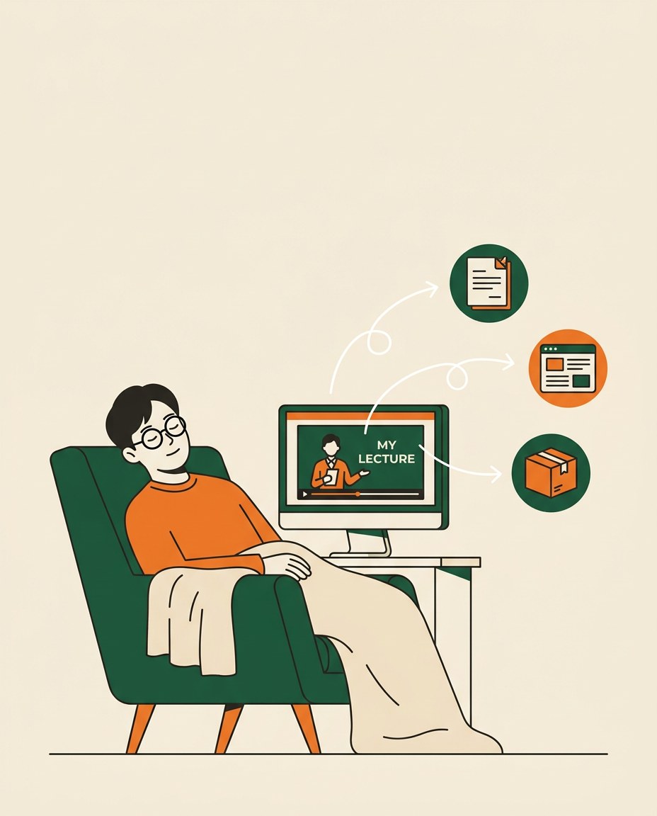 첫 VOD, 5분이면 충분해요 — 내 강의가 잠든 사이에도 일하게 만드는 법 보조 이미지
