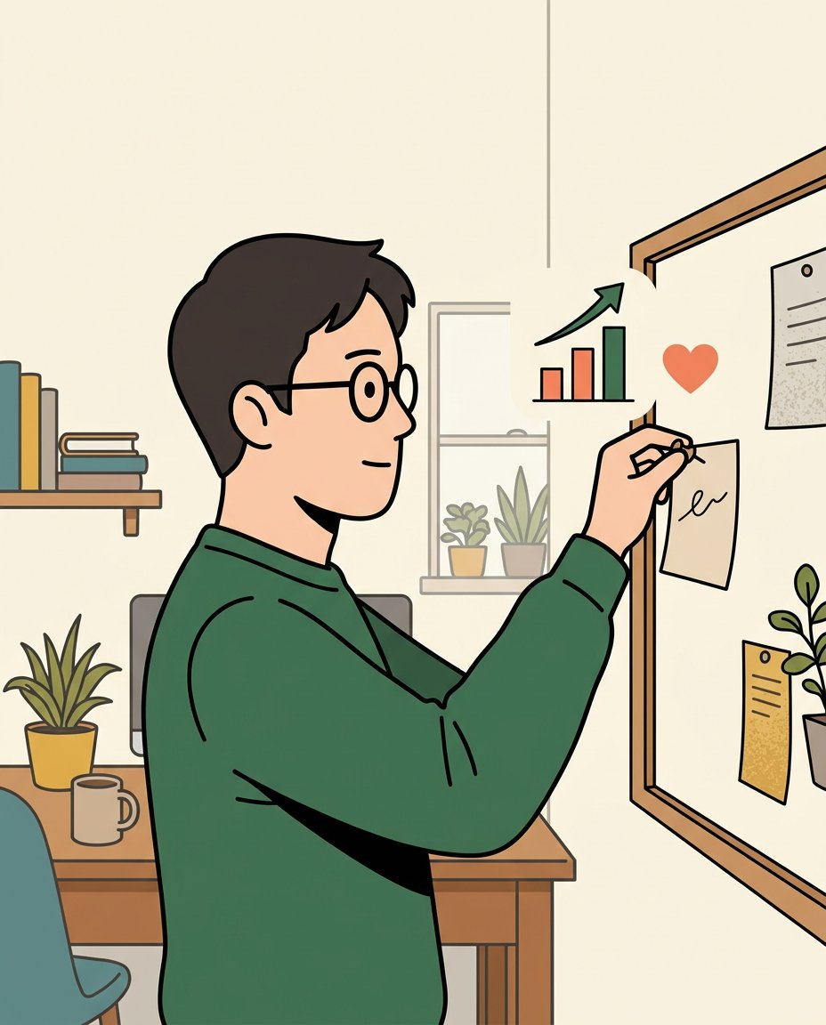 완벽한 첫 게시물은 없어요 — 다듬기 전에 일단 셋만 내보내보셔요 보조 이미지