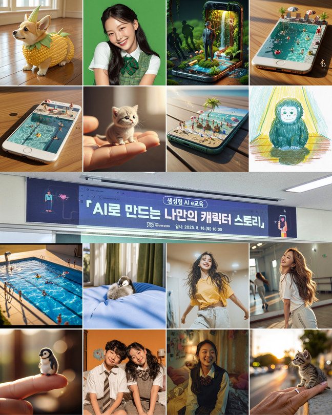 중·고등학생이 AI로 만든 캐릭터·동물·풍경 이미지 모음